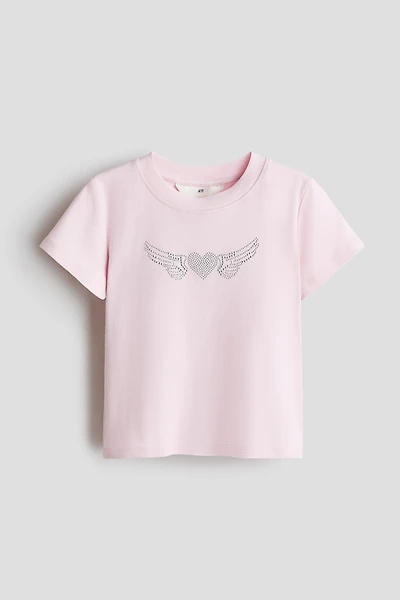 T-Shirt with Embellished Motif