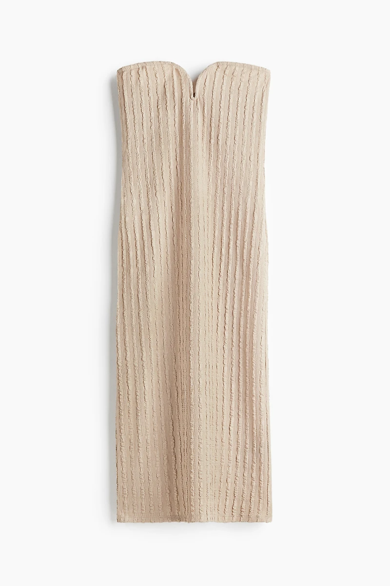 Textured Jersey Bandeau Dress