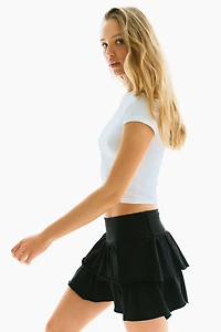 Tiered Jersey Mini Skirt