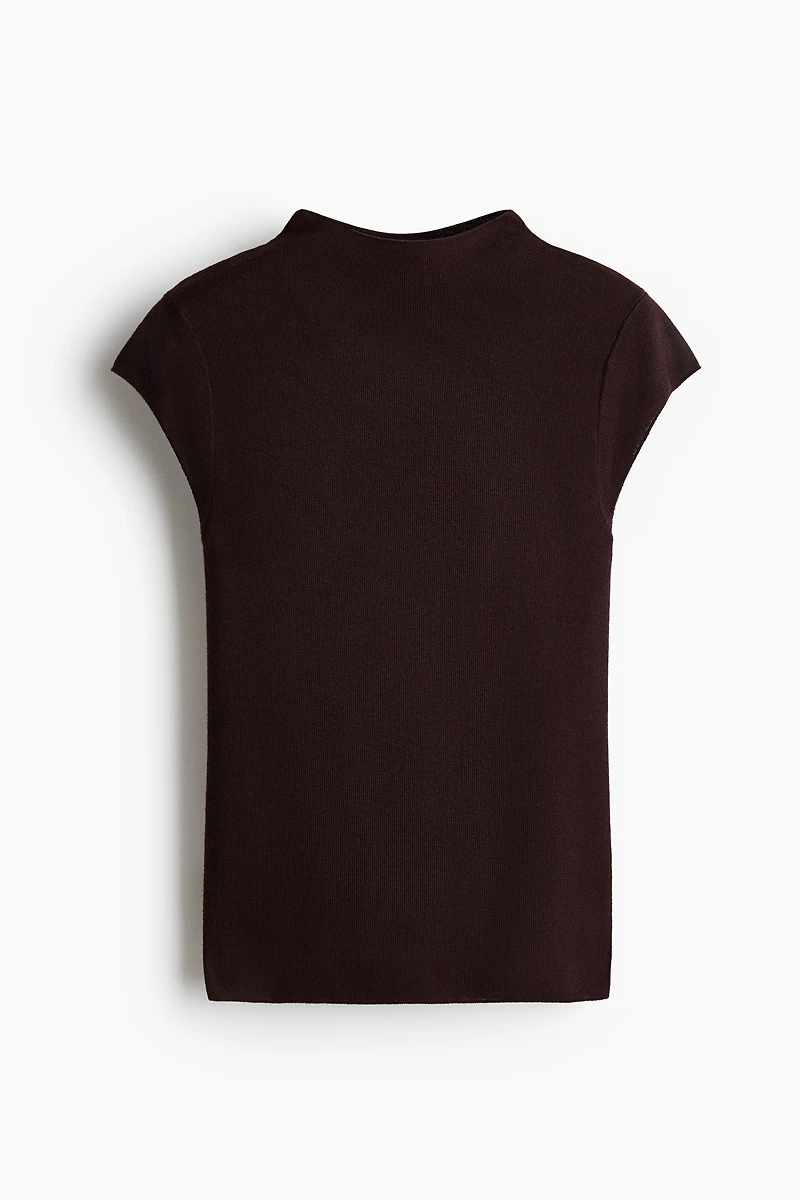 Fine-Knit Mock Turtleneck Top