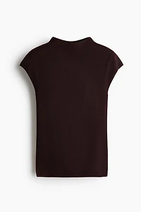 Fine-Knit Mock Turtleneck Top