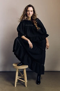 Lace-Inset Maxi Skirt