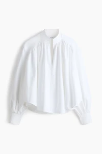 Gathered Poplin Blouse