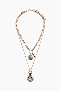 Collier à deux rangs avec pendentifs