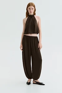 Pantalon à jambes ballon en satin