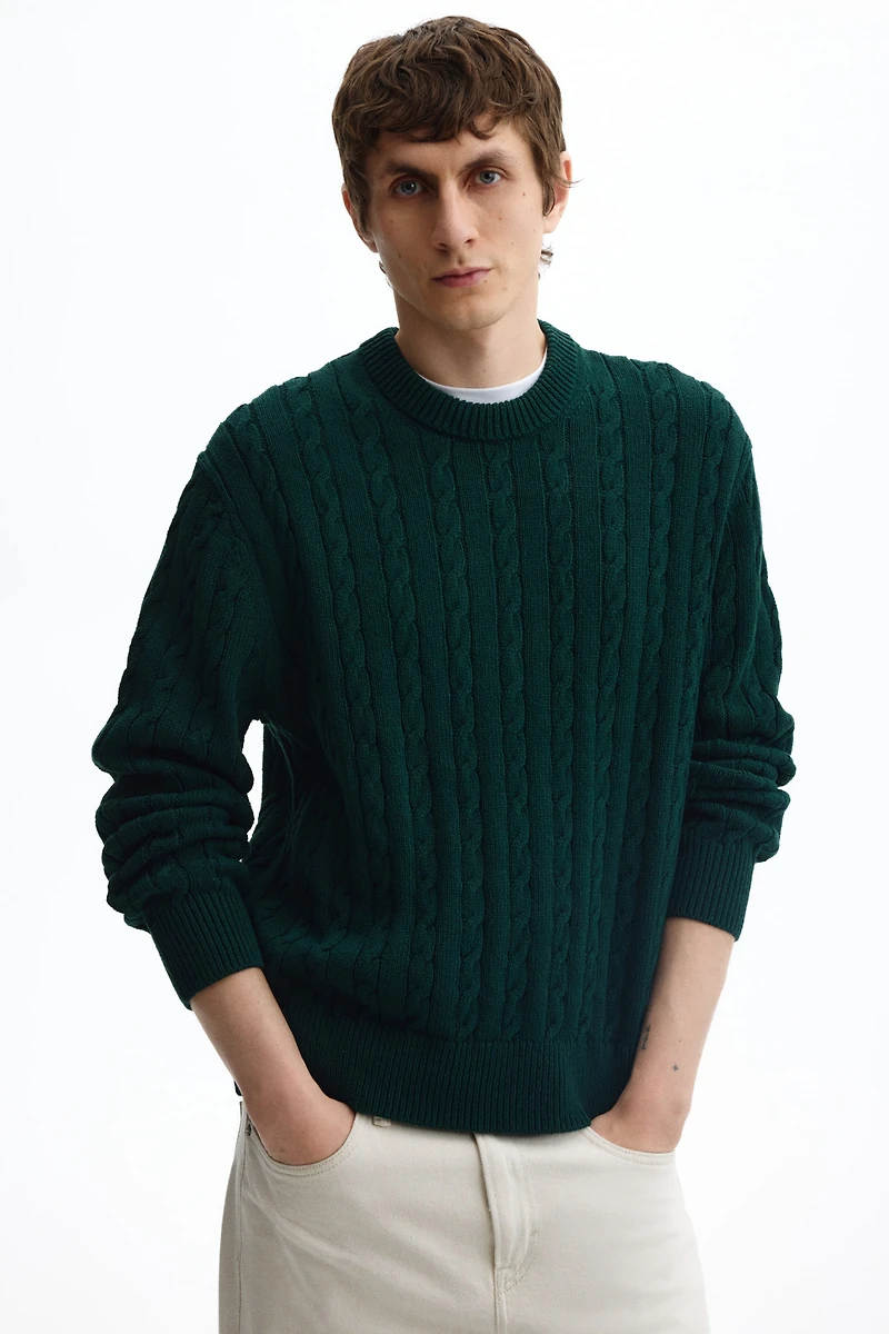 Regular-Fit Cable-Knit Sweater