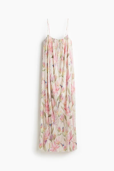 Plissé Strappy Dress