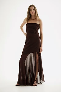 Robe bandeau bi-matière
