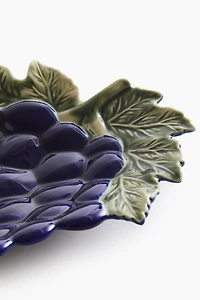 Assiette de service figurative en grès cérame