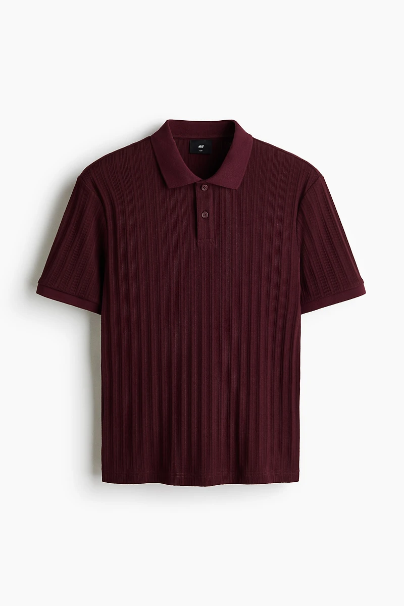 Slim-Fit Textured Jersey Polo Shirt