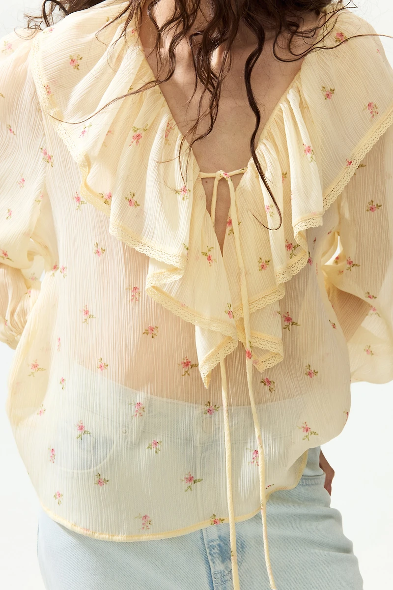 Crinkled chiffon blouse