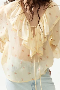 Crinkled chiffon blouse