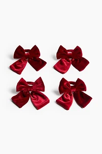 Lot de 4 ronds de serviette en velours