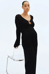 MAMA Textured Jersey Pants