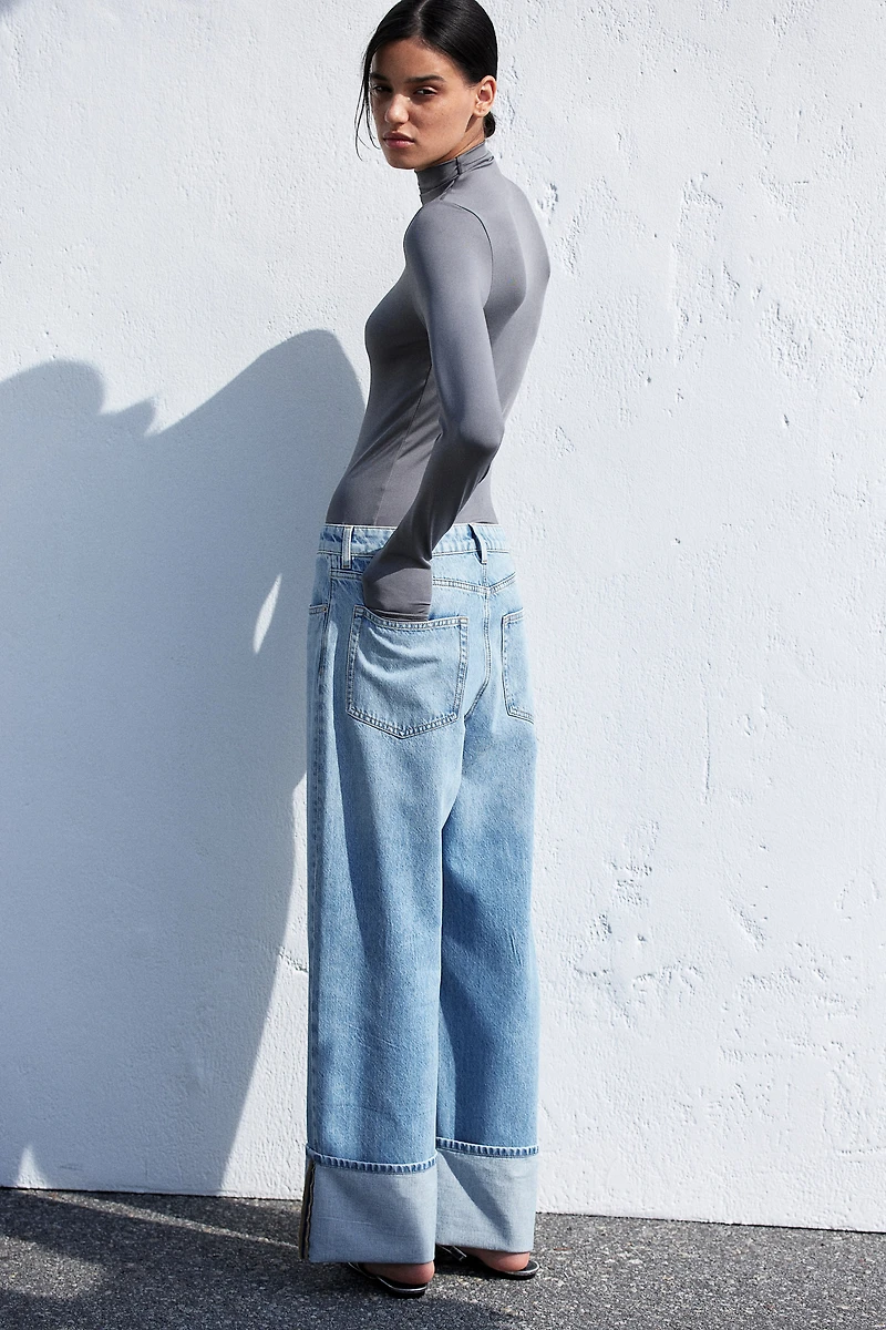 Jean Flottant Taille Basse Jambes Amples