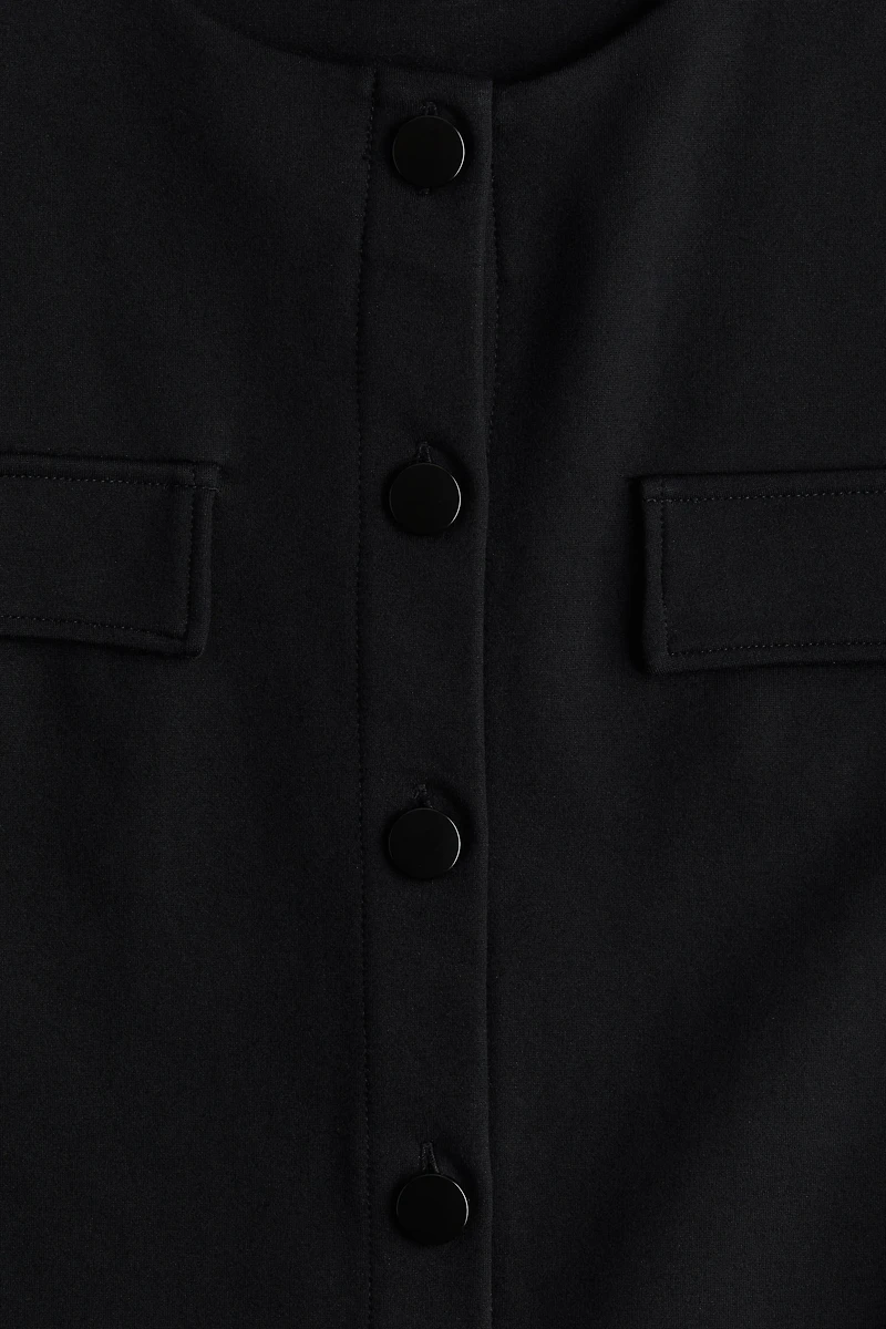 Pocket-Detail Jersey Cardigan