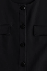 Pocket-Detail Jersey Cardigan