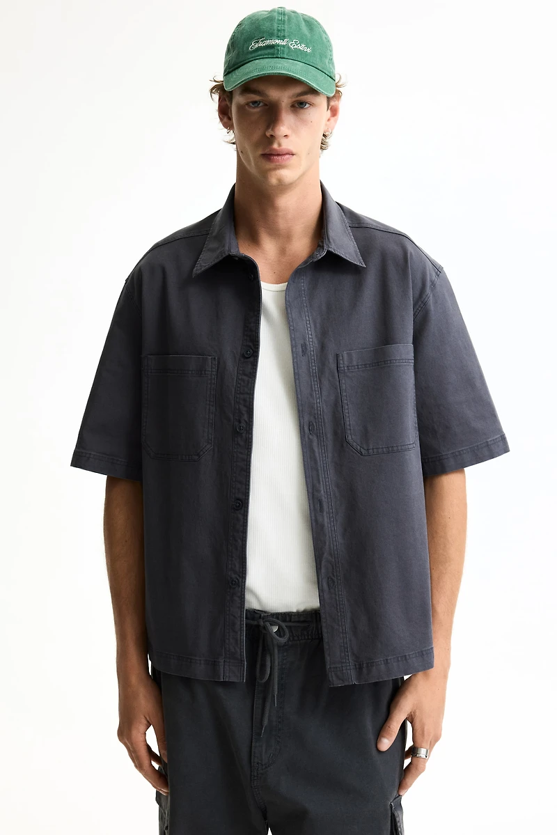 Relaxed-Fit Short-Sleeved Cotton Shirt