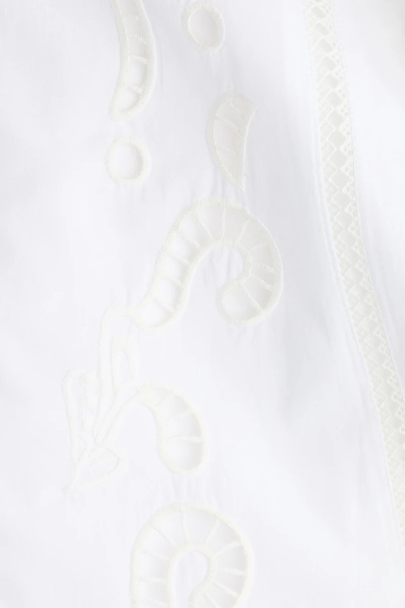 Cotton Dress with Eyelet Embroidery