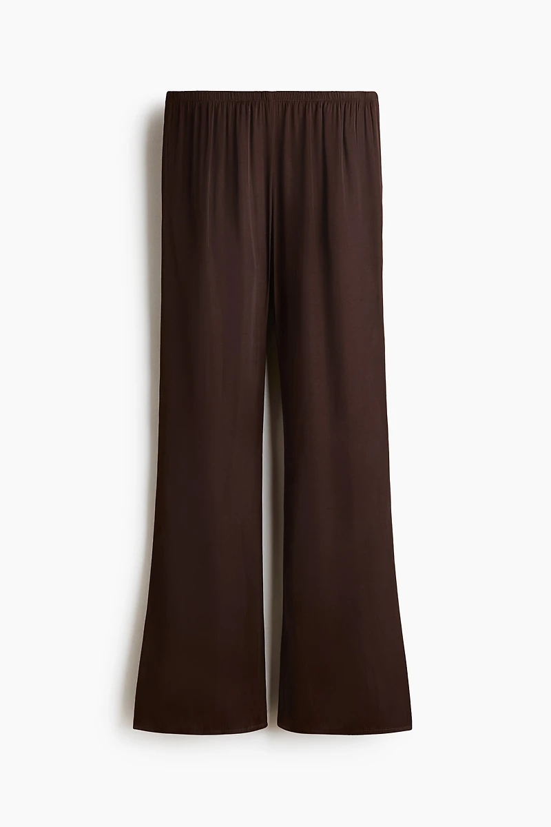 Pantalon évasé en satin