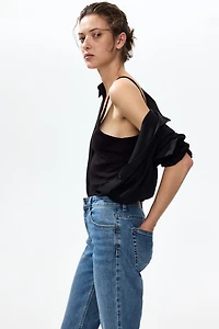 Flared Regular Waist Ankle Jeans