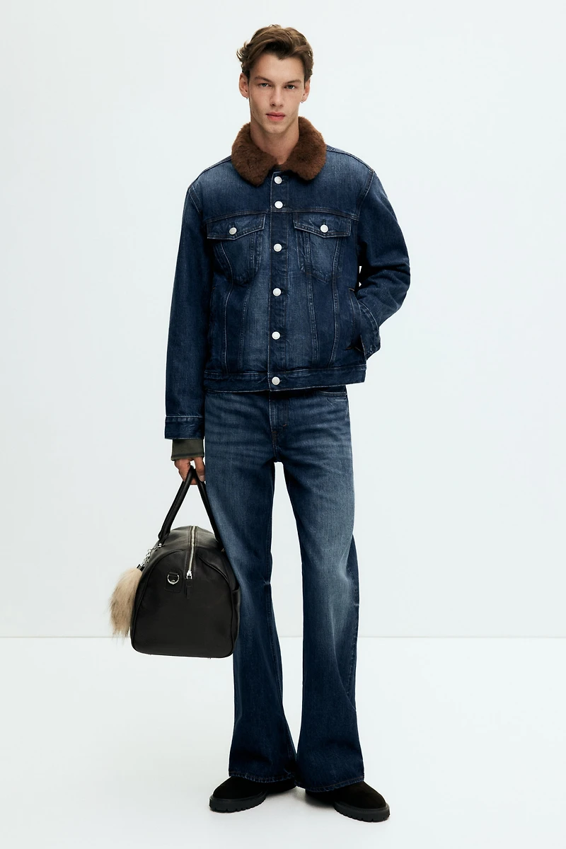 Veste de camionneur en denim avec col