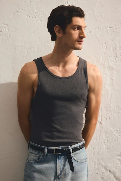 Slim-Fit Ribbed Tank Top