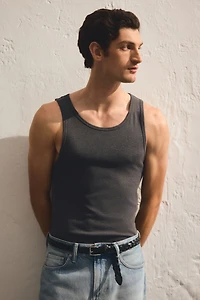 Slim-Fit Ribbed Tank Top