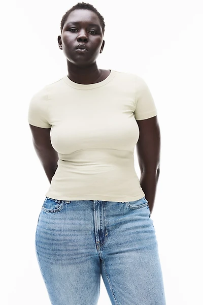 Ribbed Modal-blend T-shirt