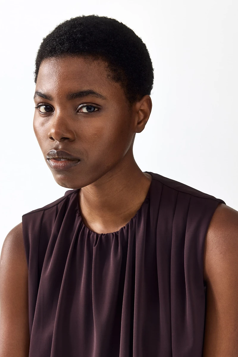 Draped Bubble-Hem Top