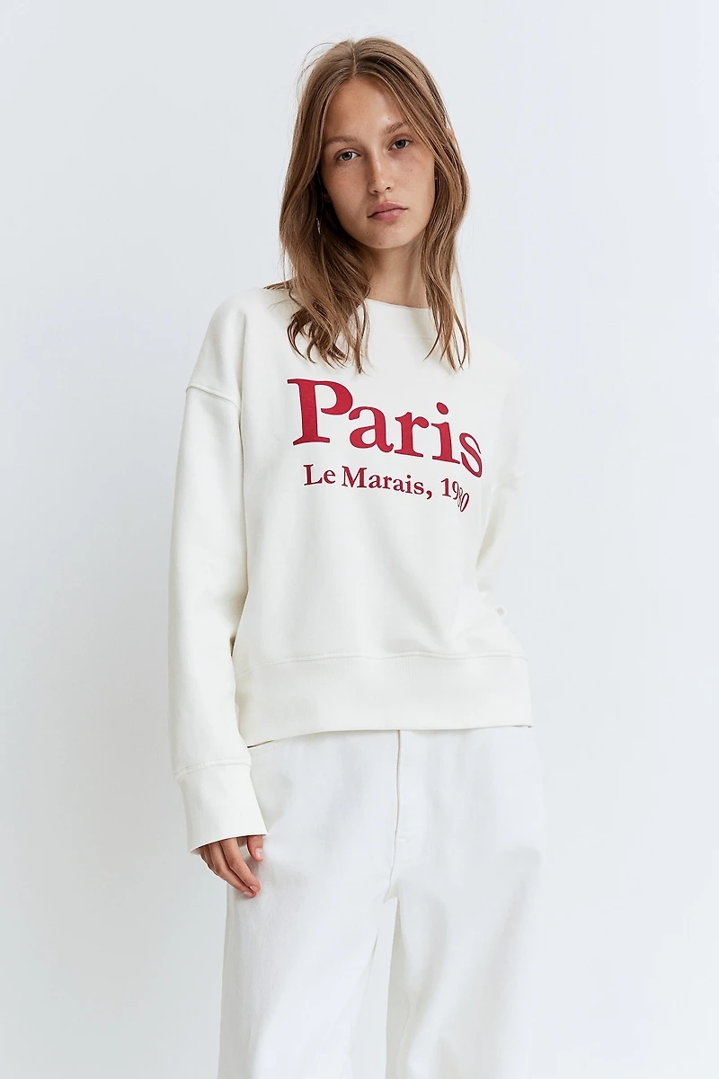 Sweatshirt with Text Motif