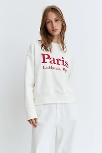 Sweatshirt with Text Motif