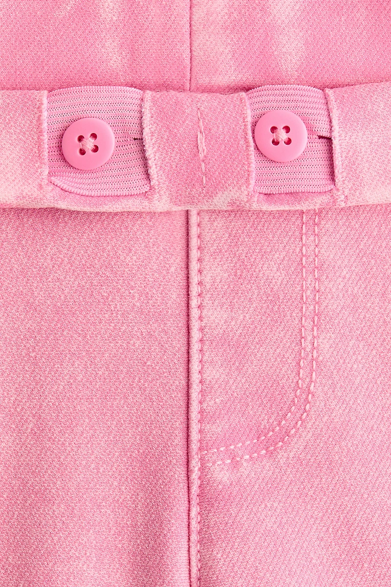 Denim-Look Wide-Leg Jeggings