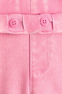 Denim-Look Wide-Leg Jeggings