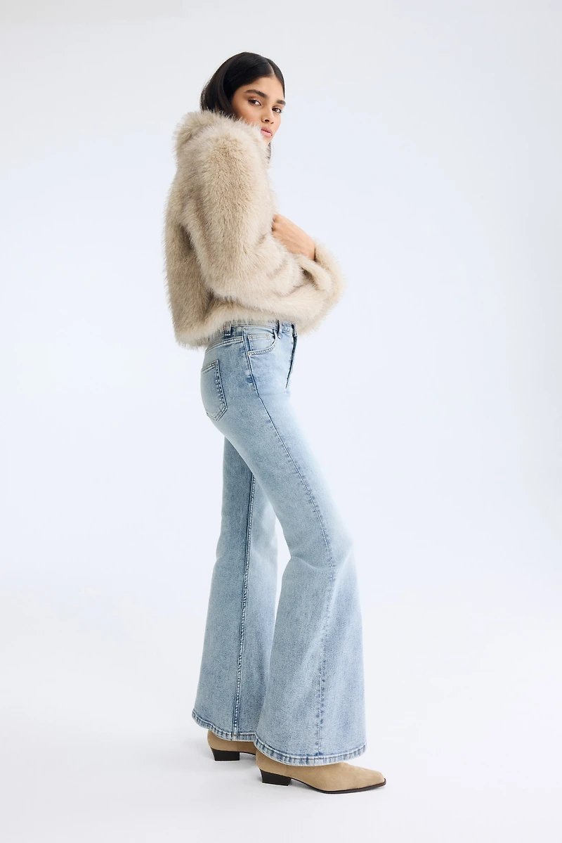 Jean évasé taille haute