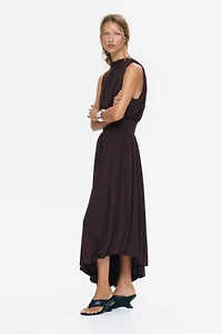 Draped Mock Turtleneck Dress