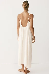 Linen-Blend Casual Dress