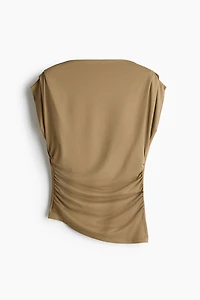 Draped Boat-Neck Top