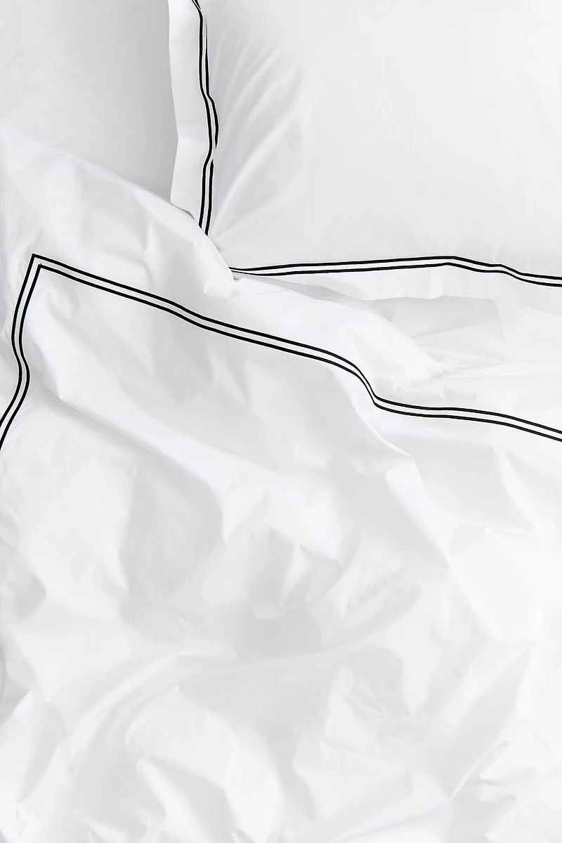 Cotton Percale Twin Duvet Cover Set