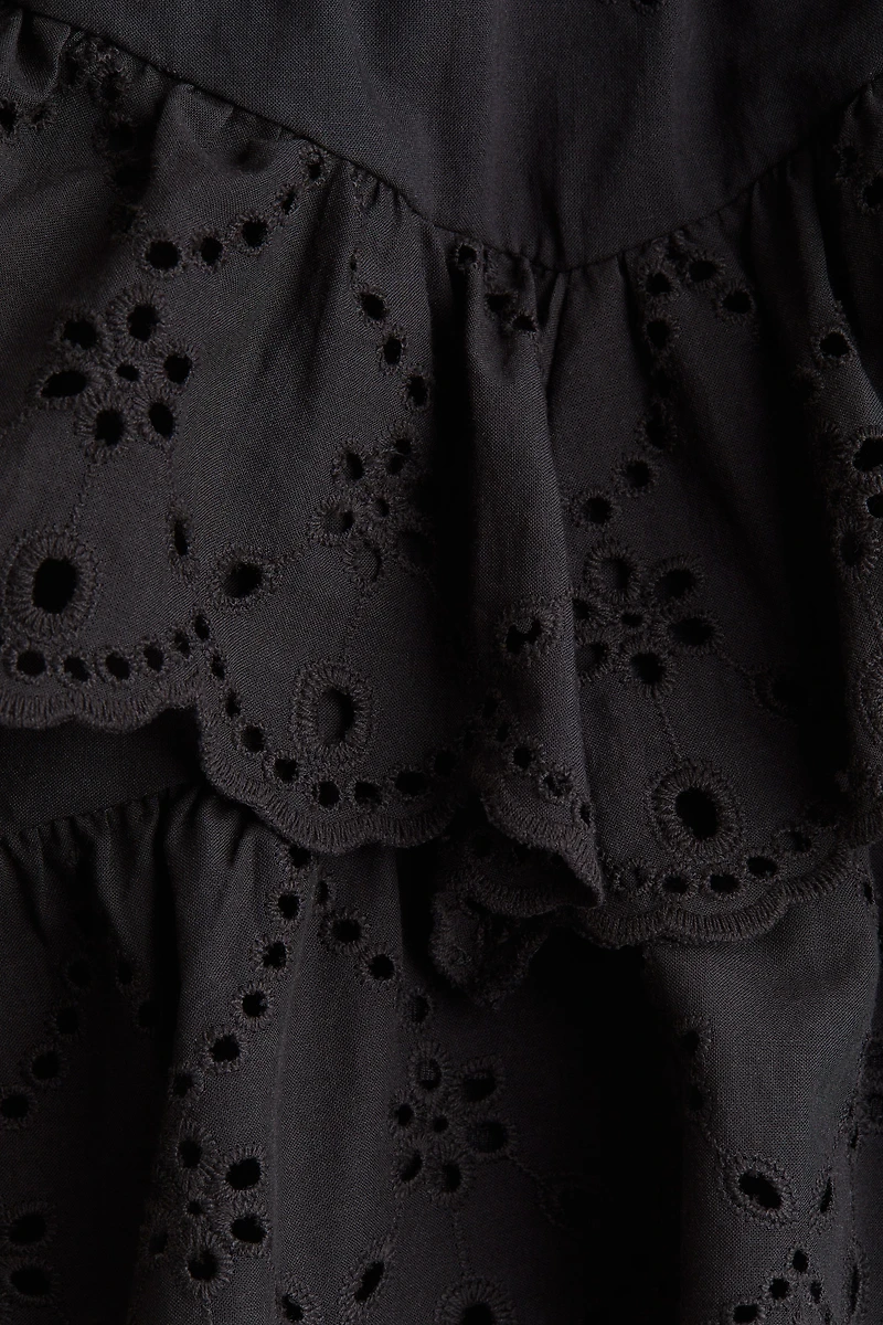 Cotton Skirt with Eyelet Embroidery