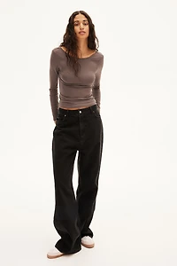 Scoop-Back Microfiber Top