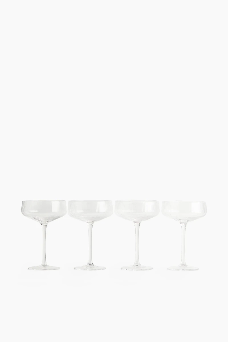 4-Pack Fluted Coupe Glasses