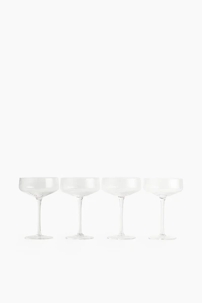 4-Pack Fluted Coupe Glasses