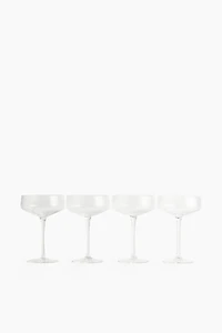 4-Pack Fluted Coupe Glasses
