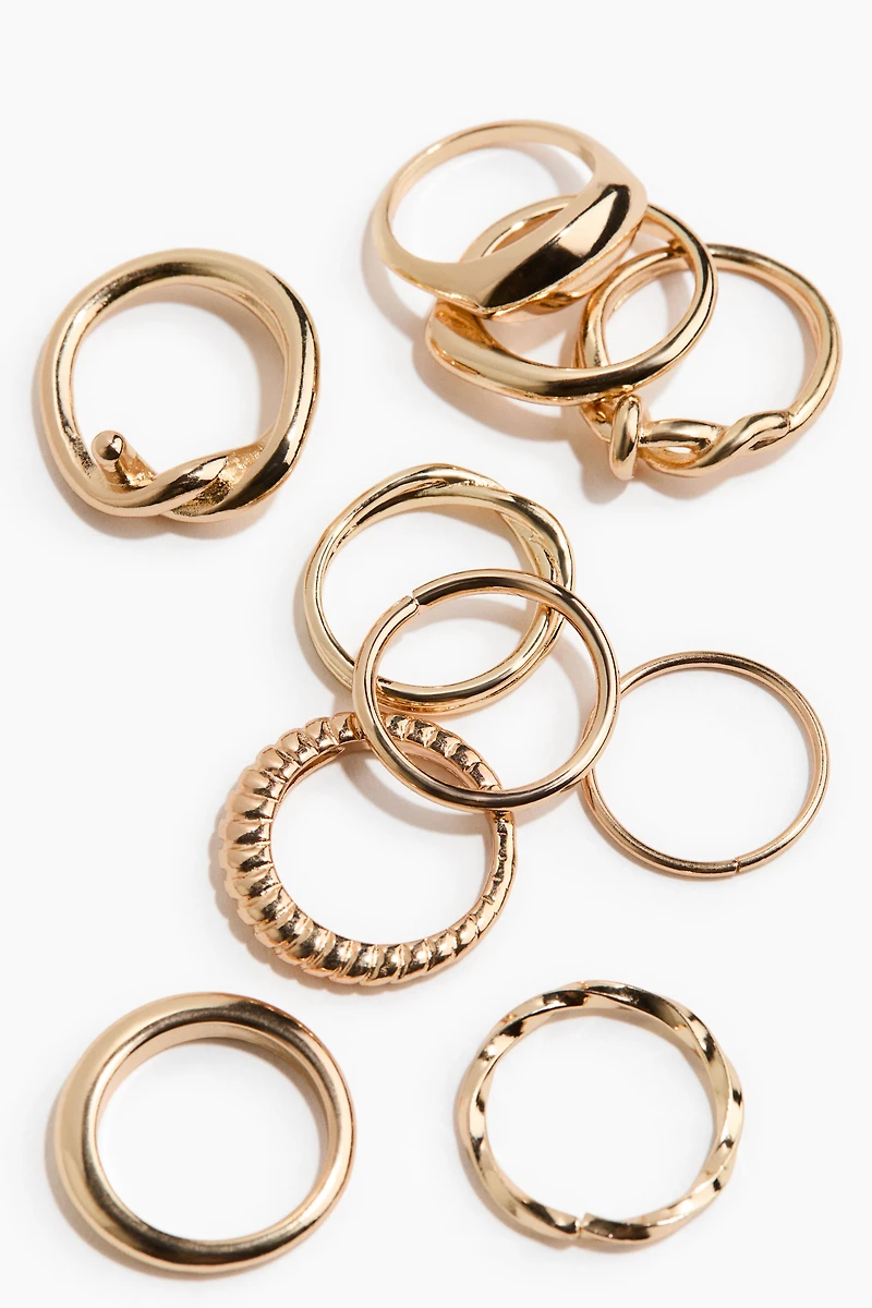 Lot de 10 bagues