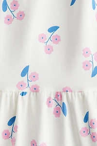 Flutter-Sleeved Cotton Dress