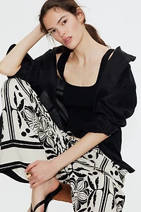 Wide-cut Pull-on Pants