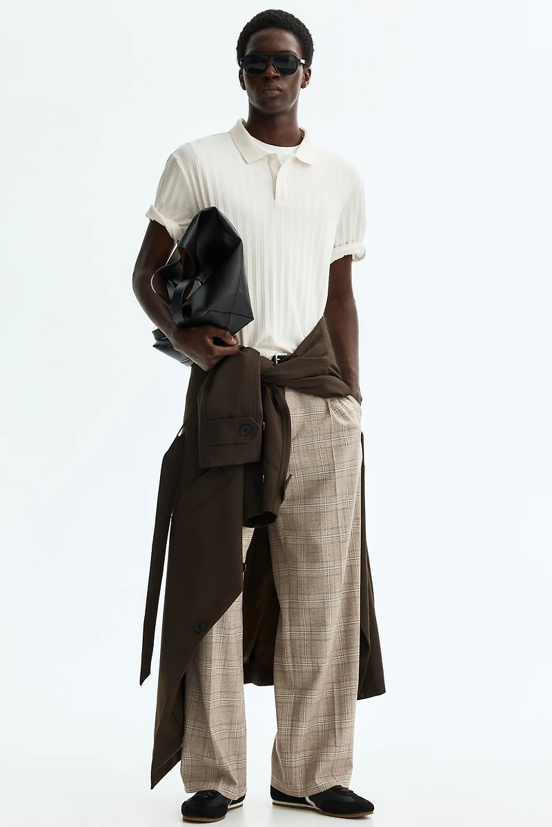 Slim-Fit Textured Jersey Polo Shirt