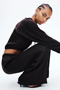 Wide-Leg Drawstring Pants