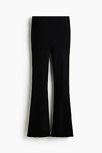 Flared Rib-Knit Pants